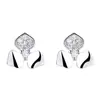 Brincos de Tarraxa Runxin Novo Trevo Feminino Moda Versátil Menina Fresca Estilo Coreano Elegante Flor de Amor Brincos Presente