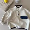 Polo Infantil de Doble Cara con Forro Polar Otoño e Invierno Chaqueta con Media Cremallera para Niños y Niñas con Forro Polar de Moda Camiseta Básica de Color Sólido para Bebé para Niñas