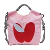 2026 Bolsa de Compras Ecológica Bordada com Maçã Estilo Japonês Bolsa de Ombro de Nylon Bolsa de Mão Feminina Pequena Transversal para o Dia a Dia