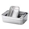 Fiambrera rectangular de acero inoxidable 304 para conservación de alimentos frescos, sellada, con tapa, tamaño grande, mediano y pequeño, tres piezas