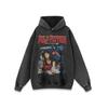 Sudadera con capucha de peso pesado, lavado a la piedra, con estampado de figura callejera estilo americano, tendencia nacional, versátil, holgada, para hombre y mujer, de manga larga