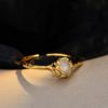 J1329 Anillo de ágata blanca estilo coreano con atmósfera sencilla y nicho para mujer, venta al por mayor, anillo de plata esterlina S925