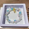Pulseira de Cristal Recomendada no Xiaohongshu Pulseira de Contas de Vidro de Nicho de Alta Qualidade Atacado Transparente como Gelo Melhores Amigos Estudantes Presentes