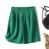 Foto Real de Calça Pantalona Artística de Algodão e Linho Novo Estilo Verão 2026, Shorts de Cintura Alta Soltos com Elástico para Mulheres