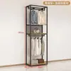 Estante de exhibición para tienda de ropa perchero de pie de doble capa perchero para abrigos perchero para ropa estante de almacenamiento estante de exhibición para ropa de hombre y mujer