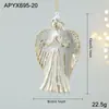 Novo Pingente de Plástico com Glitter Dourado Desenho Animado Decoração de Árvore de Natal Janela