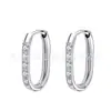 Moda europeia e americana aço titânio aço geométrico plano micro diamante brinco de orelha simples pentagonal mini fivela de orelha brincos em formato