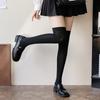 Calcetines JK Blancos y Negros Estilo Universitario para Mujer, Calcetines de Compresión Ligera para Pantorrilla Estilo Ins Primavera y Otoño, Calcetines de Algodón, Calcetines Largos Hasta la Rodilla, Estilo Ins Estilo JK