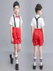Roupas de Coro Infantil para Alunos do Ensino Fundamental e Médio Lenço Vermelho Véu Saia Calça de Alça Voe Mais Alto Roupas de Performance Infantil