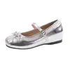 Sapatos Mary Jane Internos que Aumentam a Altura para Mulheres, Novo Estilo Primavera e Verão, Cor Doce Color Blocking Laço Boca Rasa Salto Grosso Sapatos de Salto Único para Combinar com Saias