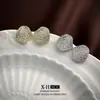 Brincos irregulares de zircônia cravejada em micro, ultra brilhantes, com agulha de prata, estilo celebridade da internet coreana, brincos geométricos, brincos de luxo leve, de alta qualidade