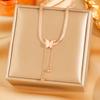 Venta caliente transfronteriza exquisita cadena para clavícula de acero de titanio y oro real 18K para mujer joyería de moda ins que no se decolora