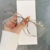 Armações de Óculos Lisas da Moda para Mulheres, Armações de Óculos Decorativas da Moda de Alta Qualidade Estilo Ins, Comércio Transfronteiriço, Óculos Fotocromáticos Anti-Luz Azul