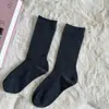 Otoño/Invierno Nuevos Calcetines Altos de Lana con Raya Vertical Estilo Japonés Simples Versátiles Ins Cálidos Color Sólido con Zapatos Bajos Calcetines Cortos