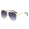 Óculos de Sol Aviador Masculino de Metal com Lente Dupla Sapo Moda Europeia e Americana Óculos de Sol Gradiente com Senso Avançado