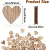 100 Peças de Coração de Madeira Paulownia em Branco para DIY Decorações de Coração de Madeira para Aniversário, Casamento, Presentes de Natal