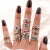 Anillo abierto multi-articulación transfronterizo traje anillo de dedo combinado de Amazon traje de anillo de dedo pulsera geométrica joyería en stock al por mayor