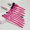 Venta directa de fábrica de 10 pinceles de maquillaje de pelo de nailon personalizados, juego completo de herramientas de belleza súper suaves.