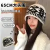 Gorro de pescador tejido para otoño e invierno, gorro de lana retro de felpa para mujer, estilo de celebridad de internet, protección cálida para las orejas, para circunferencia de cabeza grande, gorro Baotou