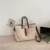 Shuai Mi Jia Bolsa Simples de Grande Capacidade 2026 Novo Estilo Coreano Tendência Moda Bolsa de Ombro em Lona Bolsa de Mão Casual Tote
