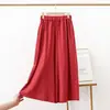 Pantalones de Pierna Ancha de Algodón y Lino para Mujer Verano Delgados Talla Extra Sueltos Adelgazantes Caída Rectos Casuales Pantalones Cortos Estilo Perezoso