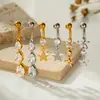Piercing de Umbigo Henson em Aço Inoxidável com Zircônia Inlaid de Cobre, com Pingente de Borboleta e Franja, Piercing de Umbigo Estilo Europeu e Americano Transfronteiriço