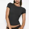 Camiseta Deportiva de Verano Ropa de Yoga Secado Rápido Top Ajustado Top de Fitness Ropa Deportiva para Correr al Aire Libre Manga Corta Mujer
