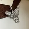 Colgante de alas de ángel de plata de ley S925, finamente elaborado, de alta gama, exquisito, sofisticado, con una estética de diseño de nicho
