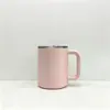 Caneca de aço inoxidável 304 transfronteiriça 12oz cor macaron alça de plástico copo alça portátil caneca térmica para café