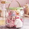 Taburete de Almacenamiento Transparente para Sentarse Barril de Almacenamiento de Muñeco de Peluche para Niños Caja de Almacenamiento Conveniente para Juguetes y Artículos Varios Gran Capacidad