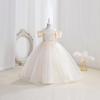 Vestido Novo Infantil Transfronteiriço, Moda para Crianças Maiores, Roupa Infantil de Aniversário, Vestido para Apresentação de Piano, Vestido de Princesa para Menina, Verão