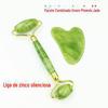 Recipiente de beleza de jade natural Xiuyu massageador rolo de duas cabeças Xiuyu placa de raspagem Green Phoenix Jade set