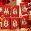 Envelope Vermelho Ano Novo do Cavalo com Estampagem Dourada e Tinta Estilo Chinês Criativo Pacote Vermelho da Sorte para Ano Novo Envelope de Dinheiro da Sorte Médio Mini