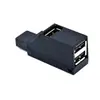 Mini hub USB de expansão portátil em liga de alumínio com 3 portas USB 3.0 e 2.0 em linha