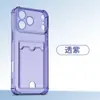 Adecuado para Comercio Exterior Ip18Pro Agujero Fino Transparente Cuatro Esquinas Anti-Caída Ranura para Tarjeta Funda para Teléfono Apple Tpu Soporte para Tarjeta Integrado Funda Suave