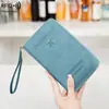2026 Nuevo Modelo Porta Pasaporte Largo Rfid, Bolsa para Documentos de Almacenamiento de Boletos, Bolso de Pasaporte con Cremallera Multifuncional de Moda para Viaje