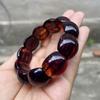 Pulido Ámbar Optimizado Morado Sangre Pulsera de Hilo de Abeja Cuentas Viejas Cuentas Planas Productos Europeos Devolución