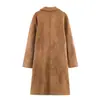 Otoño 2025 Nuevo Producto Estilo Europeo y Americano Moda Versátil Casual Holgada Adelgazante Chaqueta con Efecto Gamuza Sintética 4344626