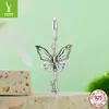 Pingente de chave borboleta novo transfronteiriço de charme de prata estilo retrô contas de prata esterlina s925 acessórios para pulseira colar DIY