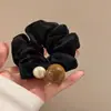 Scrunchie de Alta Qualidade Estilo Coreano para Mulheres, Elástico de Cabelo com Laço de Tecido da Moda, Acessório de Cabelo Corda para Coque Doce e Fofo