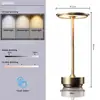 Lámpara de mesa LED OVNI de comercio exterior al por mayor, recargable por USB, interruptor táctil, luz ambiental decorativa para bar, lámpara de escritorio metálica con forma de I