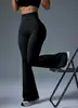 Pantalones Europeos de Ocio y Fitness Transfronterizos Cintura Alta Micro Acampanados Pantalones de Yoga Levanta Glúteos Deportes Sensación Desnuda Pierna Ancha Micro Acampanados Pantalones Deportivos para Mujer