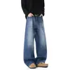Jeans Reto de Alta Qualidade com Tecido de Bambu para Homens, Coleção Outono/Inverno 2026, Calças Largas de Tamanho Grande para Adolescentes