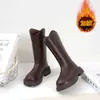 Botas de Equitação Femininas de Cano Médio Outono/Inverno Com Pelúcia Estilo Britânico Botas de Couro Pretas Para Crianças de 6-12 Anos Solado Grosso Antiderrapante Botas Martin
