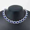 Collar Cubano para Hombre con Cadena de Cristal Cuadrado de 12 mm, Cadena de Azúcar Helado, Cadena Cubana Trendy de Aleación para Hombre Estilo Hip-Hop