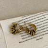 Pendientes Metálicos de Bobinado Irregular para Mujer Vintage Desgastados Únicos Moda para el Trabajo Pendientes Versátiles Pendientes