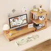 Organizador de escritorio, soporte para computadora de escritorio, elevador de monitor, base para pantalla de visualización, soporte de escritorio