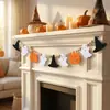 Fornecimento transfronteiriço: Chapéu de bruxa de feltro para Halloween, caveira, guirlanda de contas de madeira, faixa, decoração de lareira, envio direto OEM