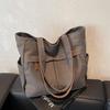 Bolsa Tote de Lona para Mujer 2025 Nueva Bolsa Casual Simple de Gran Capacidad para Clase de Estudiante Bolso de Hombro de Clase Alta