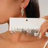 Juego de Doce Piezas de Aretes Redondos Lisos con Forma de C, Estilo Europeo y Americano, con Acabado Metálico, Simples y Elegantes, Aretes de Alta Gama